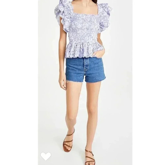 Love The Label Smocked Ruffle Square Neck Top - Picture 8 of 9